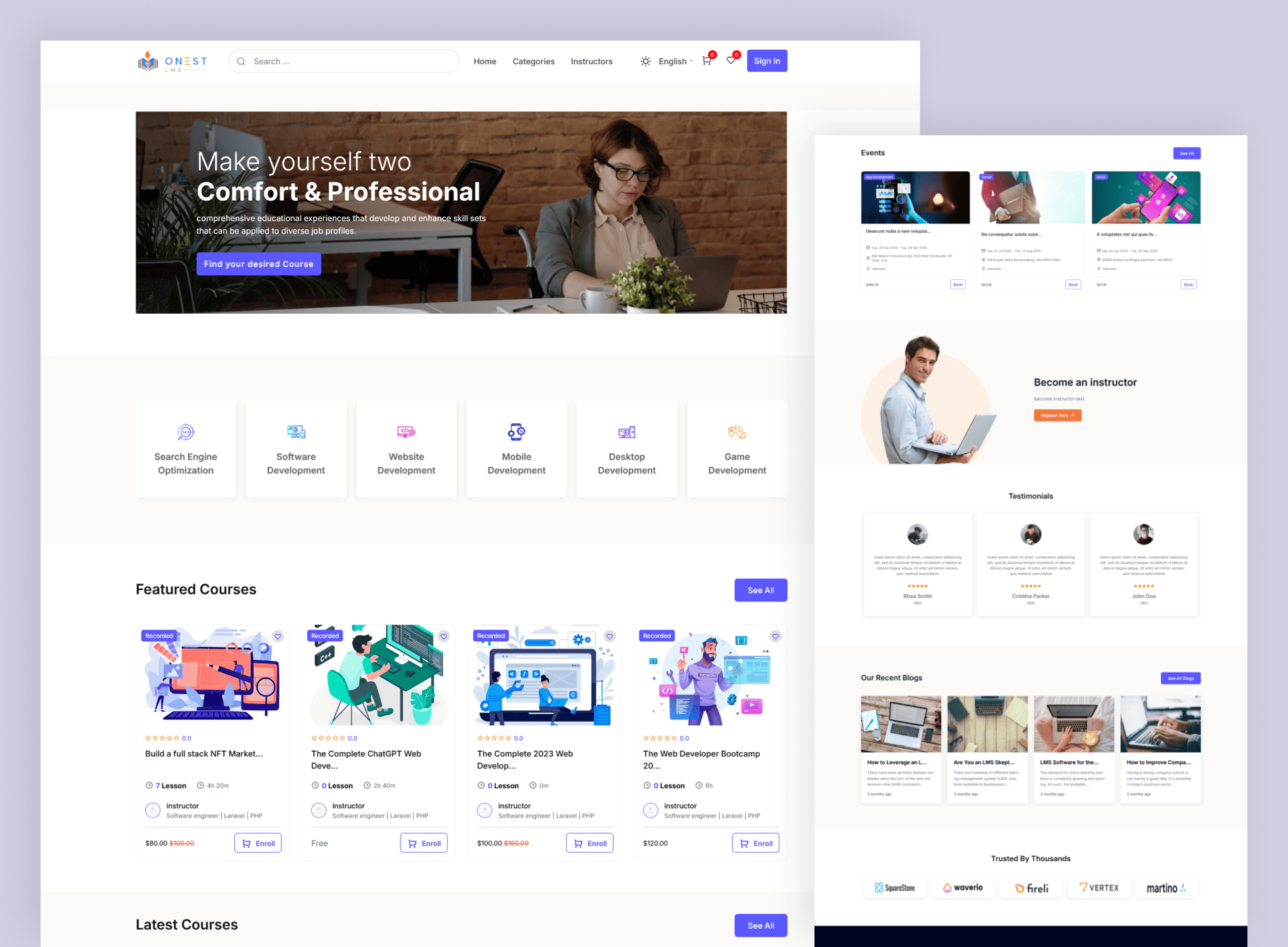 LMS - Online Learning Management System Web & App  Application